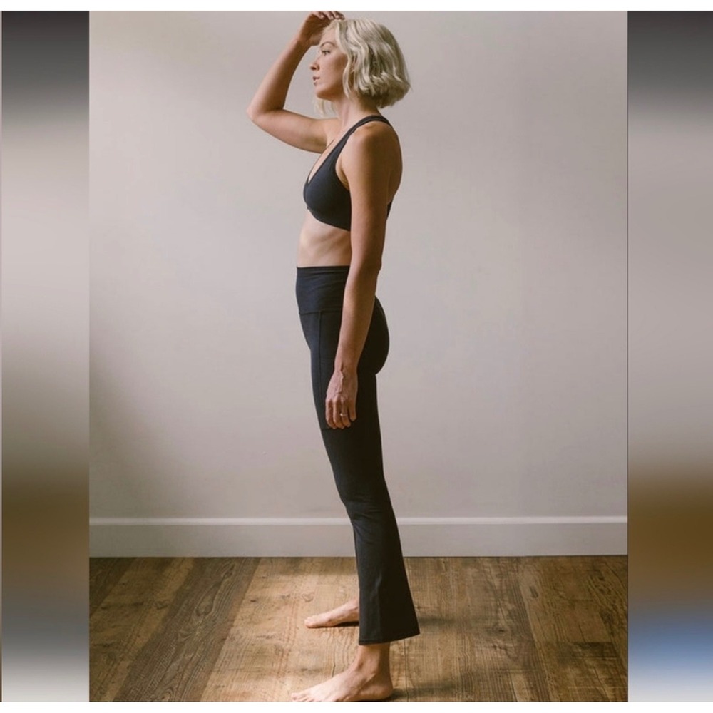 NWT Jungmaven | Risa Flared Leggings Size M Black Hemp Organic Cotton Pockets